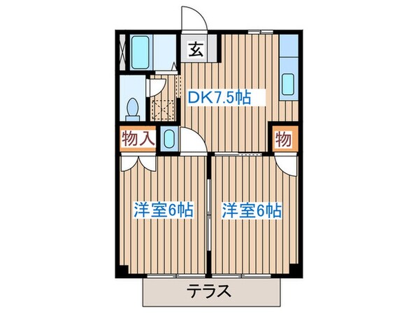 ｺｰﾎﾟ川嶋２の物件間取画像